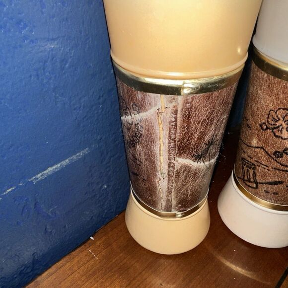 Vintage MCM Siesta Ware Tiki Bar Glasses Mahogany Wood Wrapped Set Of 4 - Picture 8 of 8